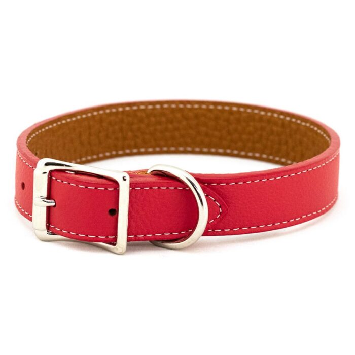 Auburn Leathercrafters Tuscan Dog Collar Bright Red