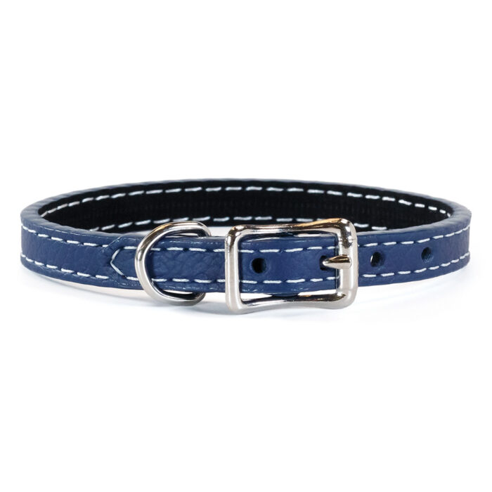 LEATHER STUD BRACELET MINI NAVY BLUE METALLIC
