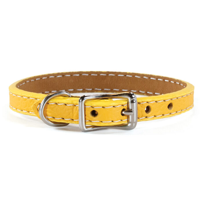 yellow mini Tuscan Italian Leather Collar
