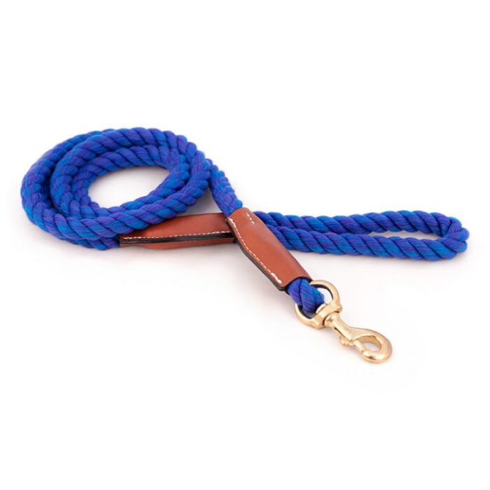 Nautical Blue Cotton Rope Snap Leash