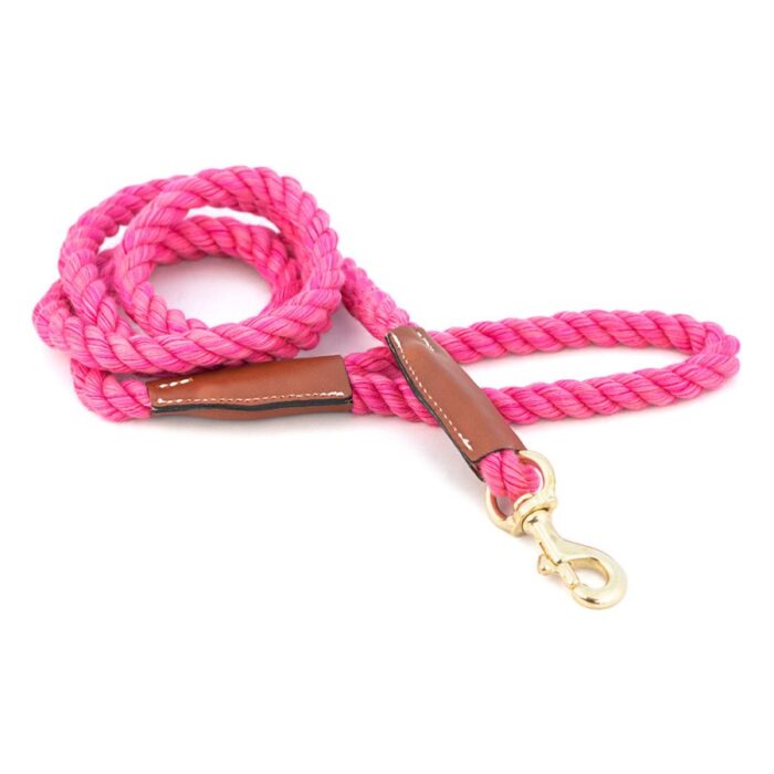 Pink Cotton Rope Snap Leash