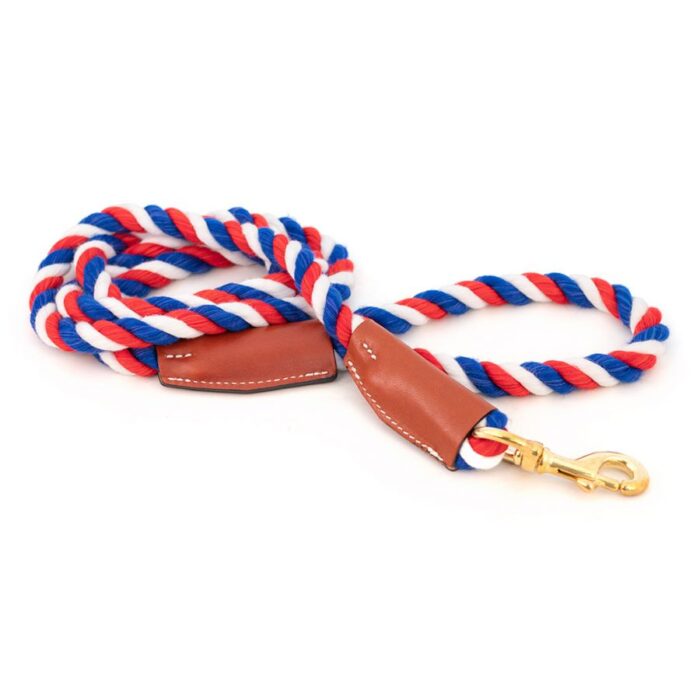 Red, White, and Blue Cotton Rope Snap Leash