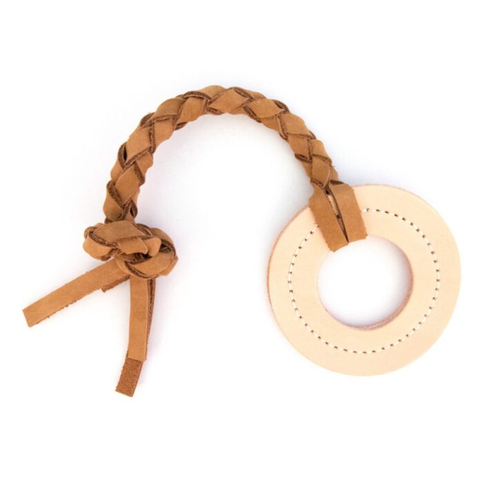 leather tug toy ring