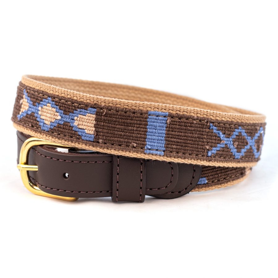 a tail we could wag Cotton and Leather Belt - Auburn Leathercrafters