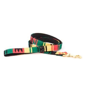 a tail we could wag leash in Rasta pattern