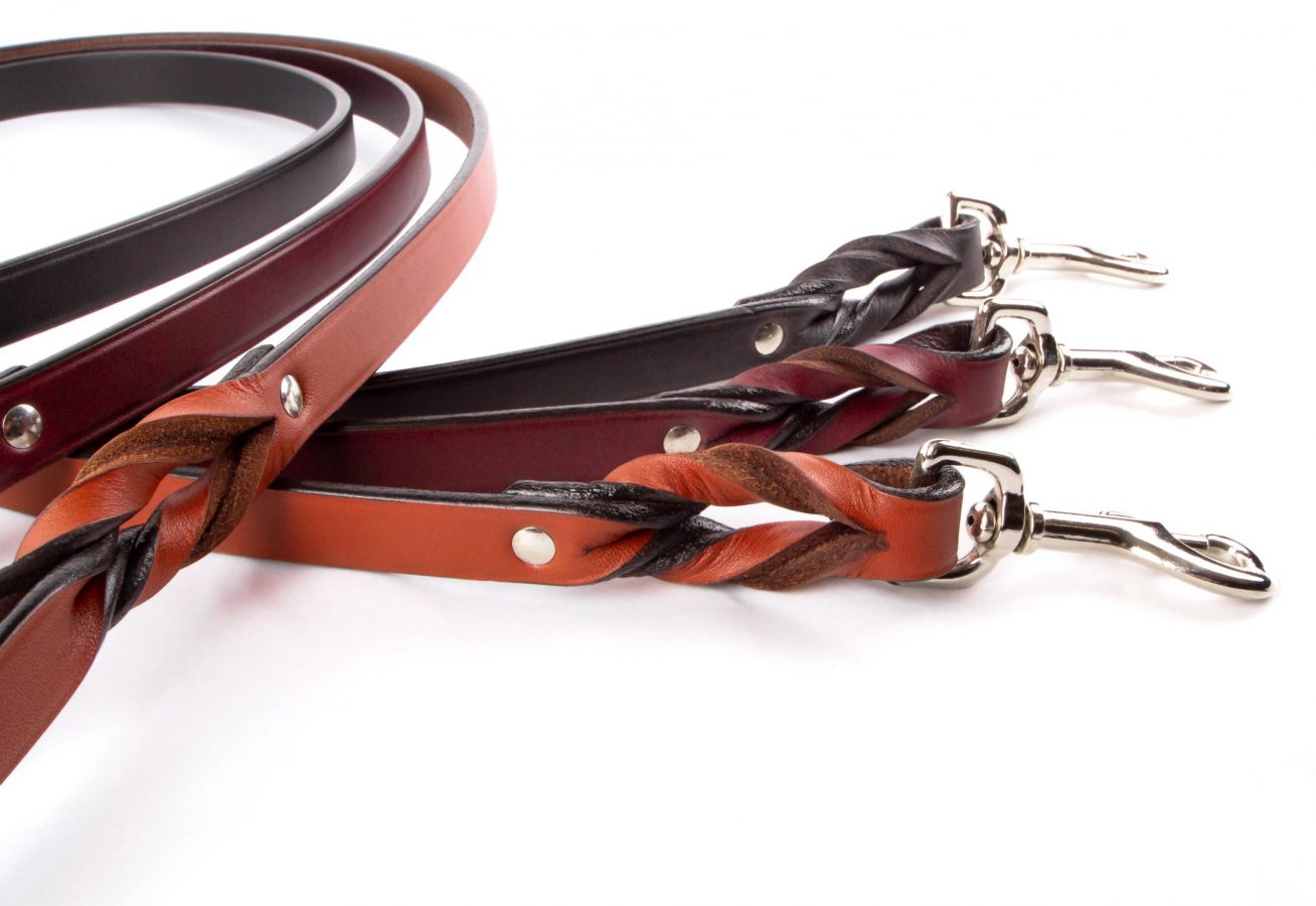 Two Dog Walker / No Tangle Leash - Leather - Extra Length - Auburn  Leathercrafters