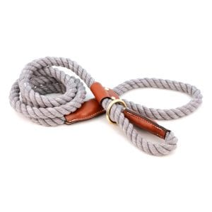 Grey Cotton Rope Slip Leash