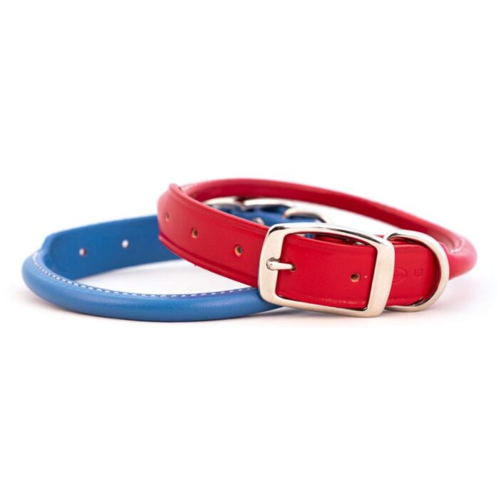 Auburn Leathercrafters Rolled Collar Red and Blue