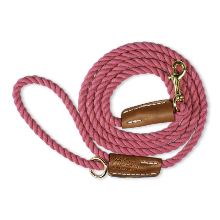 pink cotton rope leash