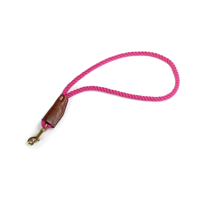 Pink Cotton Rope Traffic Leash and Lanyard