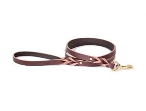 Basic Braided Leash Auburn Leathercrafters Burgundy