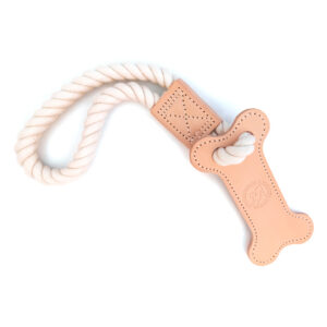 Cotton Rope Toy with Leather Bone