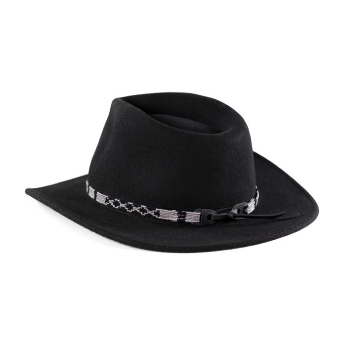 a tail we could wag Block Island Slate hatband on black hat