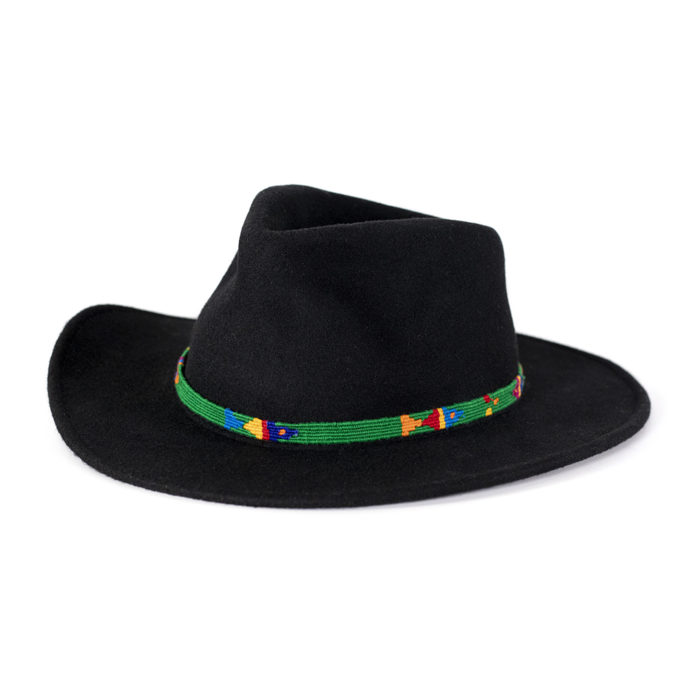 a tail we could wag Foolish Fish Green hatband on black hat