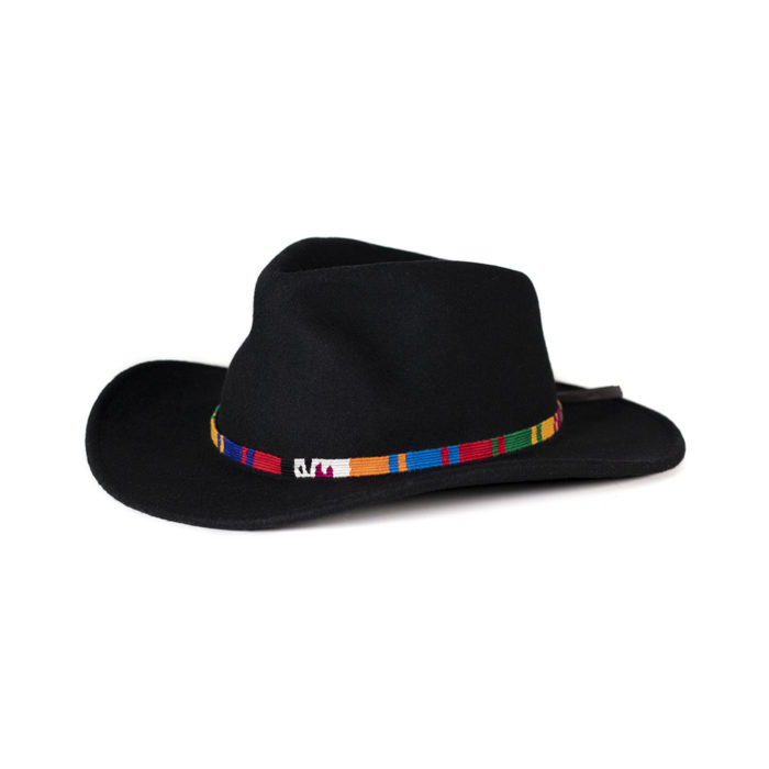 a tail we could wag Mystic hatband on black hat