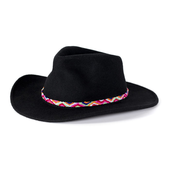 a tail we could wag Retro hatband on black hat