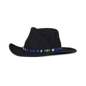 a tail we could wag Sun Valley Night hatband on black hat