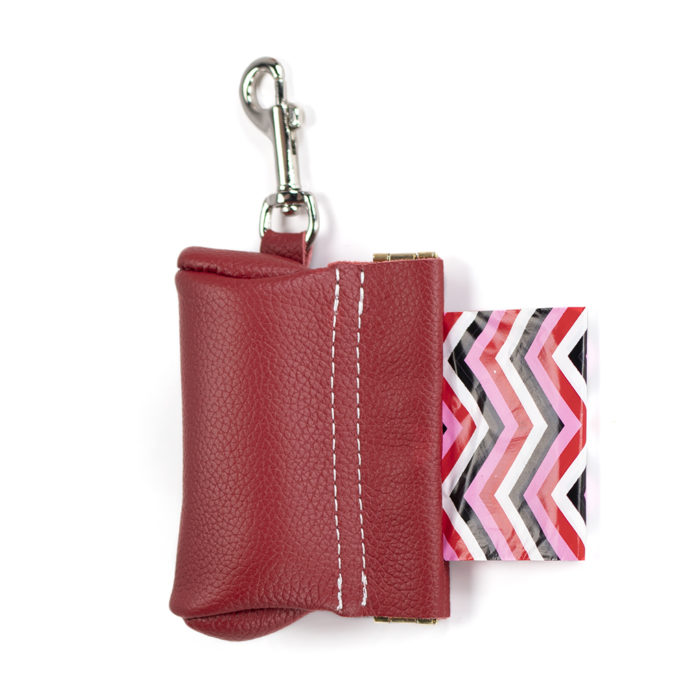 poo bag pouch red