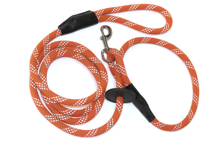 Auburn Leathercrafters reflective orange convertible harness leash