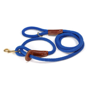 Cotton Rope leash with snap and slide to securely use as a harness leash