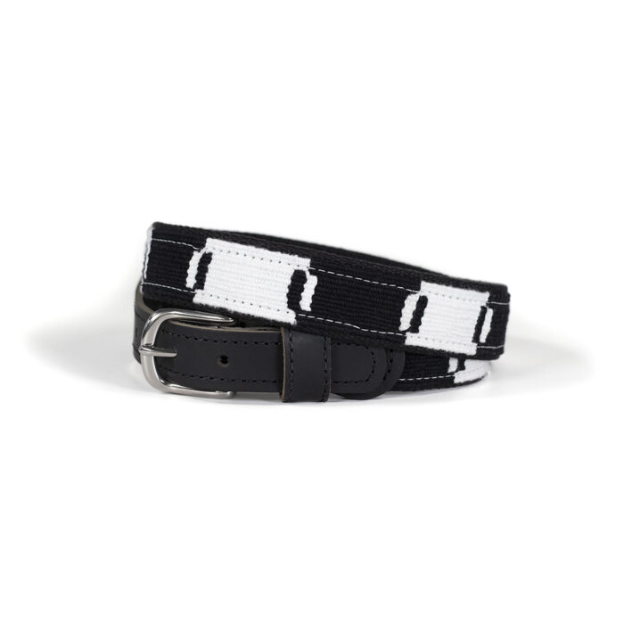 Game Day woven belt in black and white