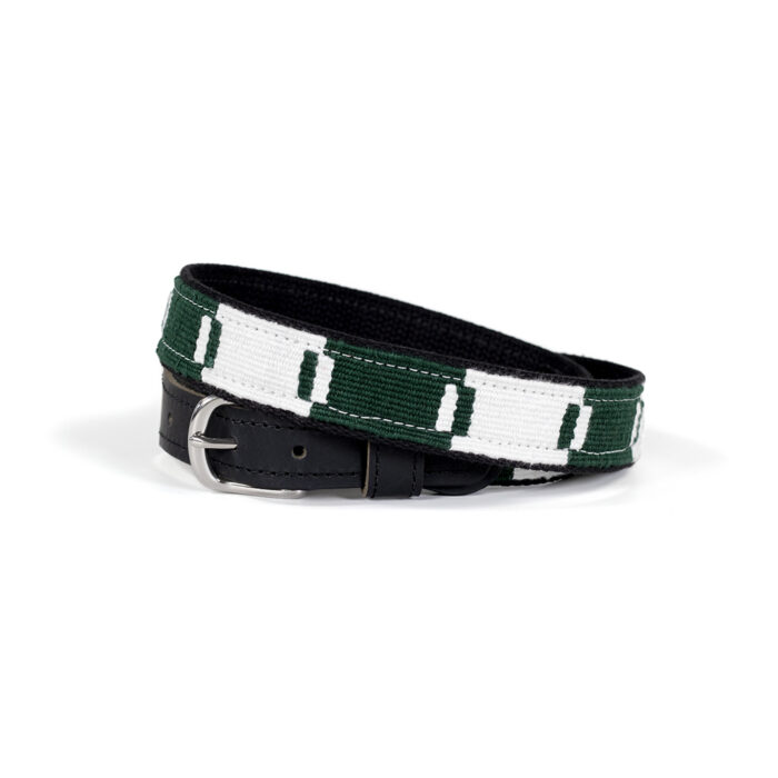 Game Day woven belt in green and white