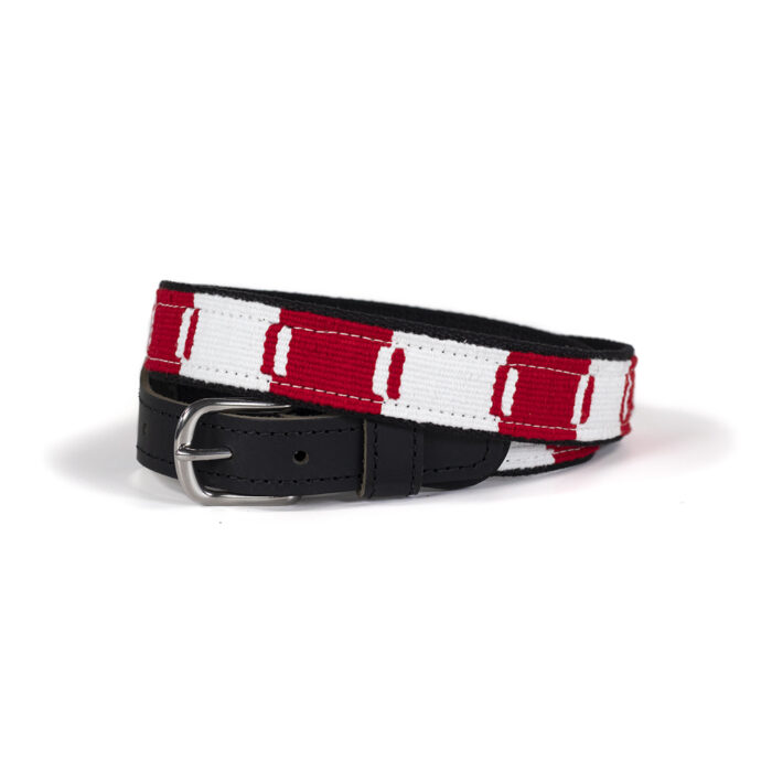 Game Day woven belt in red and white