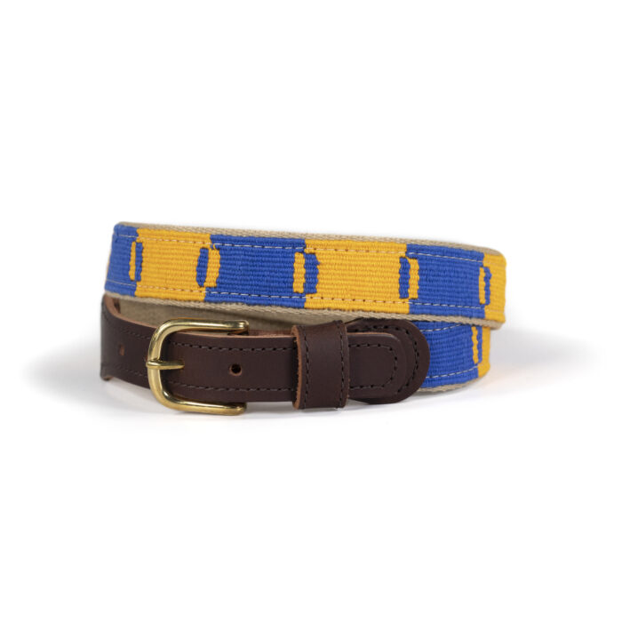 Game Day woven belt in yellow and blue