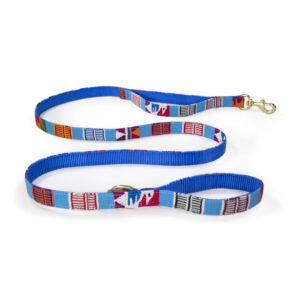 a tail we could wag two handle leash in blue colors with traffic handle